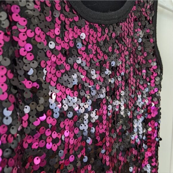 Pink sequin camisole tank top size 10 @C - Picture 8 of 8